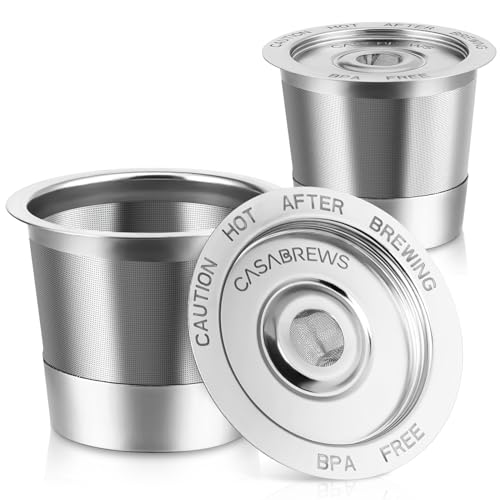 CASABREWS Reusable K-Cup Filters 2-Pack Steel
