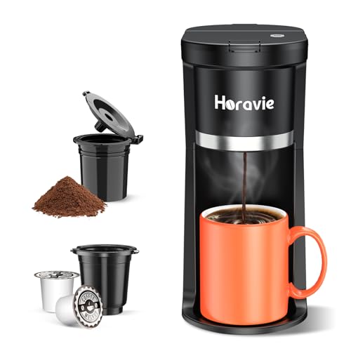 Horavie Single Serve Coffee Maker - K-Cup & Ground Coffee
