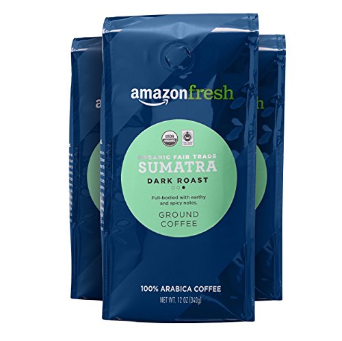 Amazon Fresh Organic Sumatra Dark Roast Ground Coffee