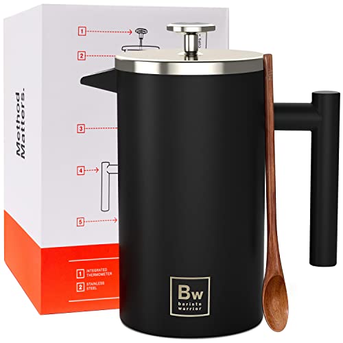 Barista Warrior French Press with Thermometer 34oz