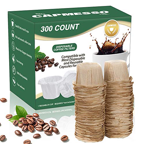 CAPMESSO Paper Coffee Filters for Reusable K-Cups 300ct