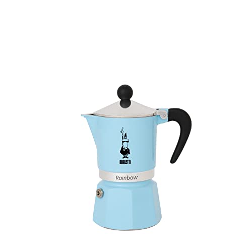 Bialetti Rainbow Moka Pot 3-Cup Light Blue