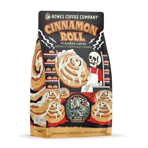 Bones Coffee Cinnamon Roll Medium Roast Whole Bean Coffee