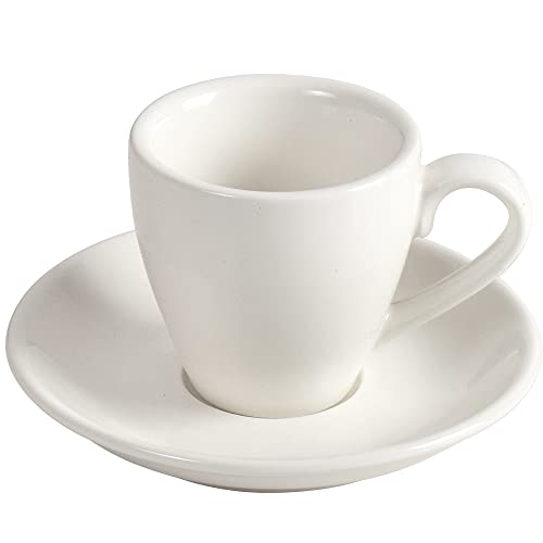 ionEgg White Porcelain Espresso Cup & Saucer Set 2.7oz