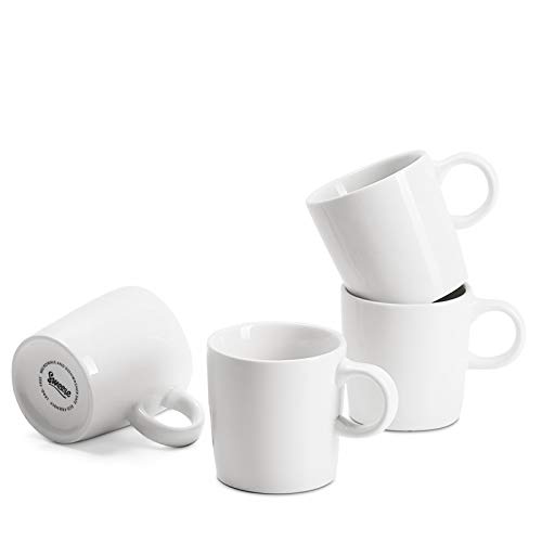 Sweese White Porcelain Espresso Cups Set of 4 - 3.5oz