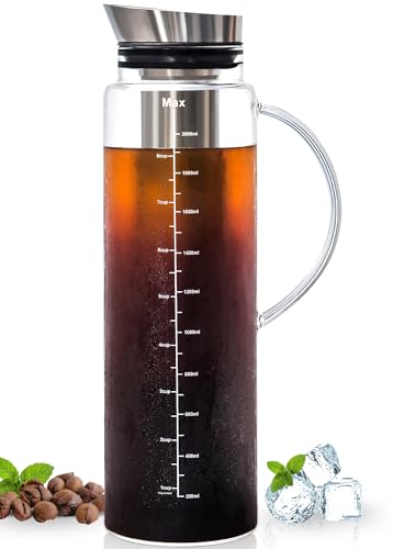 Aquach 68oz Cold Brew Coffee & Tea Maker Glass Pitcher