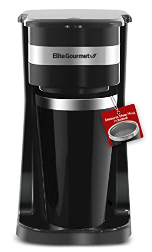 Elite Gourmet Personal Coffee Maker with Travel Mug