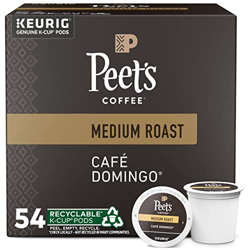 Peet's Café Domingo Medium Roast K-Cup Pods 54 Count