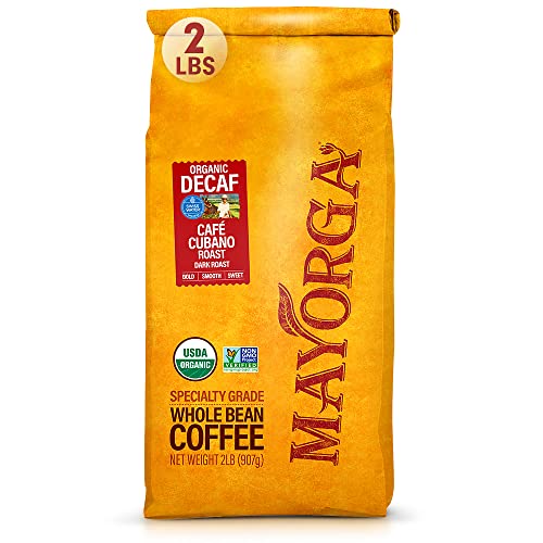 Mayorga Cubano Decaf Coffee - Dark Roast Whole Beans 2lb