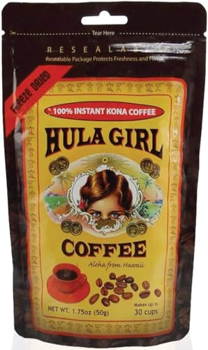 Hula Girl 100% Hawaiian Kona Freeze Dried Instant Coffee - 1.75oz