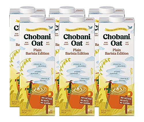 Chobani Plain Oat Milk Barista Edition - 32 fl oz, Pack of 6