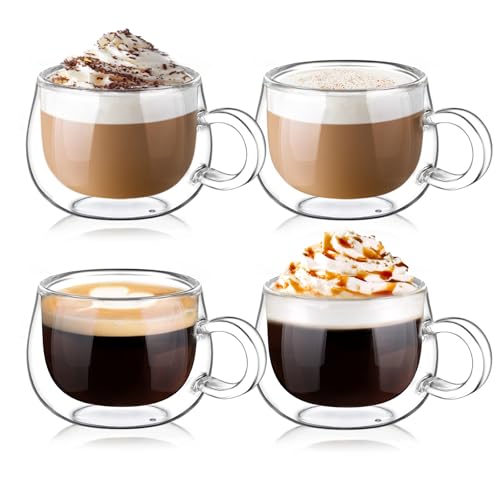 Glastal Double Wall Espresso Cups Set of 4 - 4oz