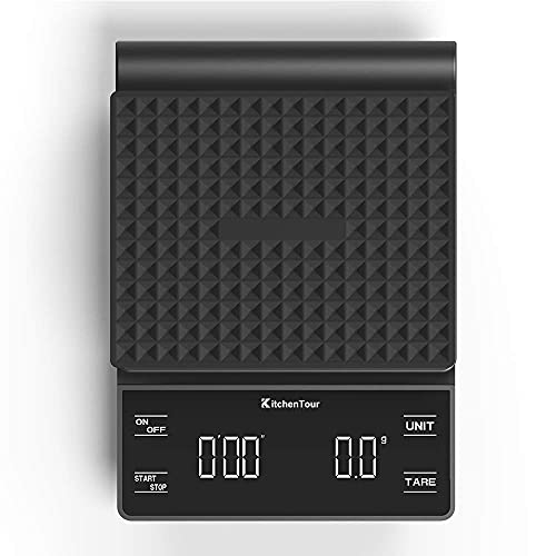 KitchenTour Digital Coffee Scale with Timer 3kg/0.1g