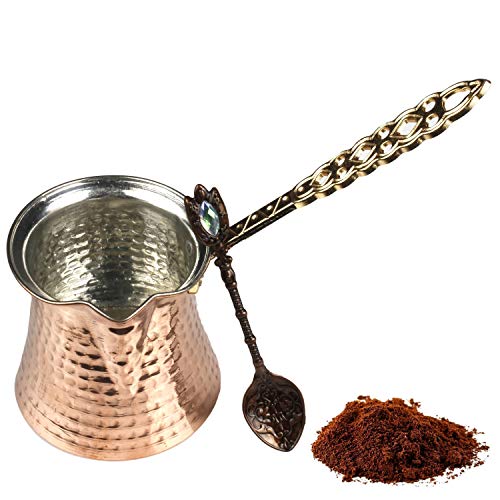 BSRN Turkish Coffee Pot Set with Copper Spoon 9oz