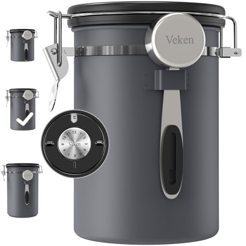 Veken Airtight Coffee Storage Canister 22oz Gray