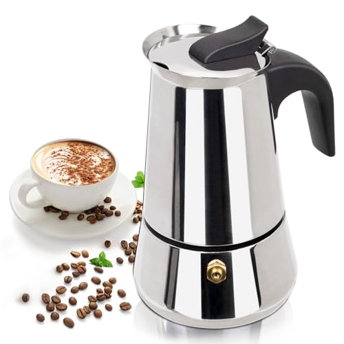 Mogrecha 4-Cup Stainless Steel Moka Pot Coffee Maker