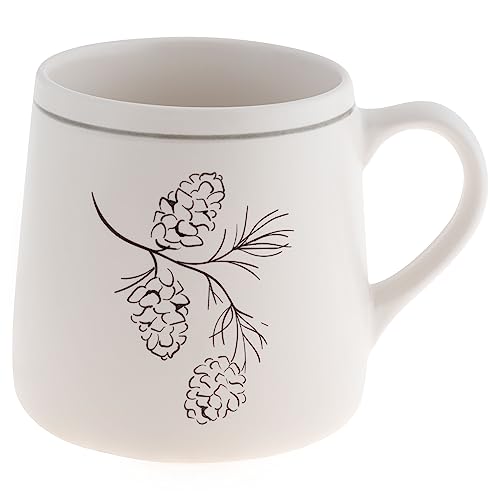 Karma Winter White Pinecone Mug 18oz