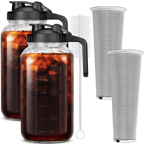 HomeCheer Cold Brew Coffee Maker Set 64oz Glass (2-Pack)