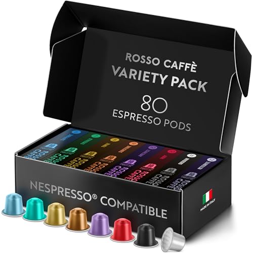 ROSSO CAFFÈ Nespresso Compatible Pods Variety Pack 80ct