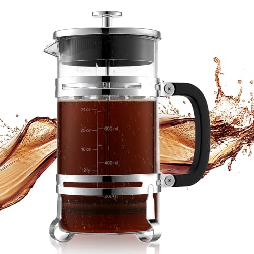 VEVOR French Press Coffee Maker 34oz Borosilicate Glass