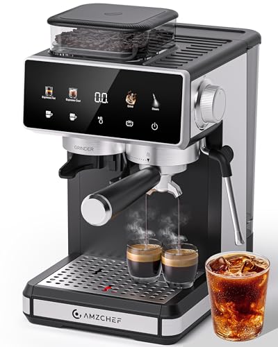 AMZCHEF Espresso Machine with Built-in Grinder