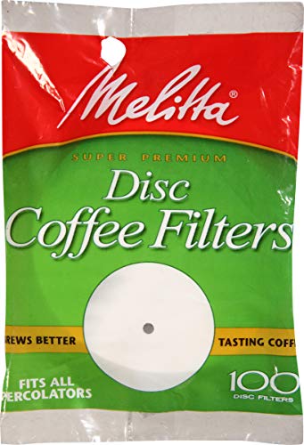 Melitta White Coffee Filters 100 Count Disc Shape