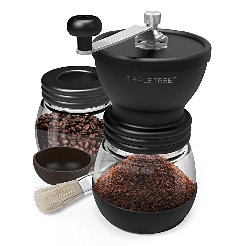 TRIPLE TREE Manual Coffee Grinder with Ceramic Burrs