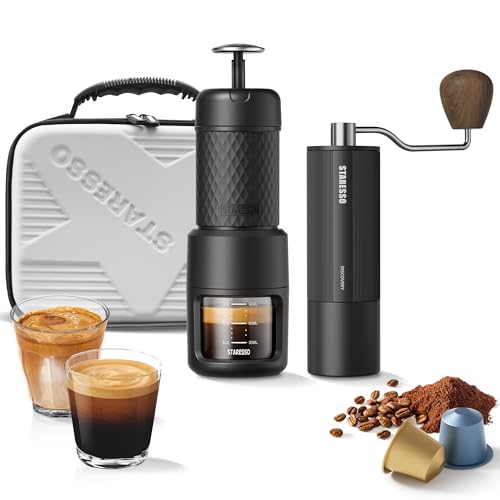 STARESSO Portable Espresso Maker & Grinder Travel Kit