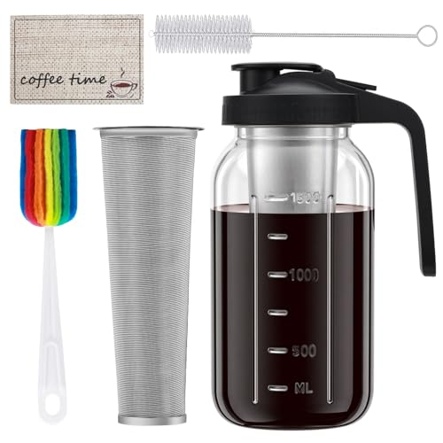Heyglee Cold Brew Coffee Maker - 64oz Glass Pitcher