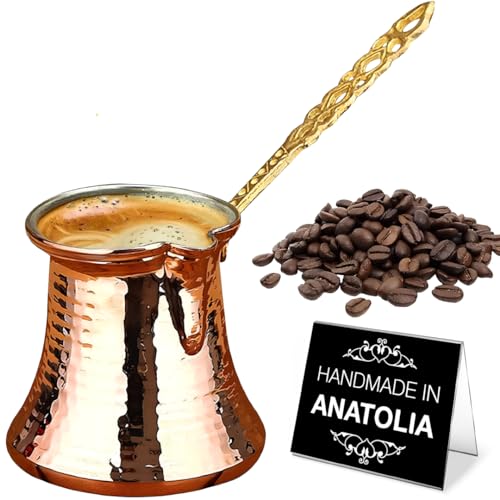 Hakan Turkish Coffee Pot - Handcrafted Copper 6.5oz