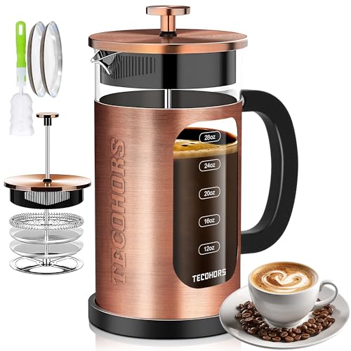 TECOHORS French Press Coffee Maker 34oz Copper
