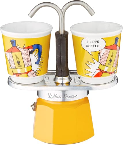 Bialetti Mini Express 2-Cup Moka Pot with Shot Glasses