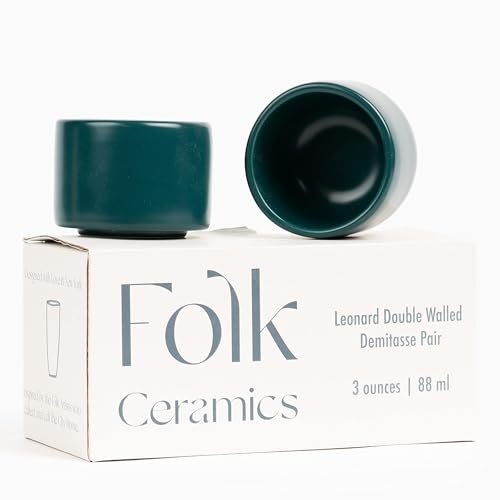 Folk Ceramics Leonard Espresso Cups Set of 2 - Blue