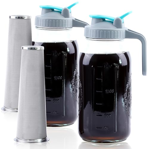 GMSWEET Cold Brew Coffee Maker 64oz Glass Pitcher Set