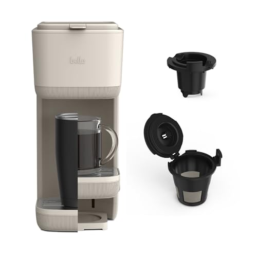 BELLA Single Serve Coffee Maker K-Cup & Ground Compatible