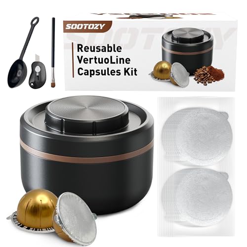 Sootozy Reusable Vertuo Capsule Kit with 100 Foil Seals