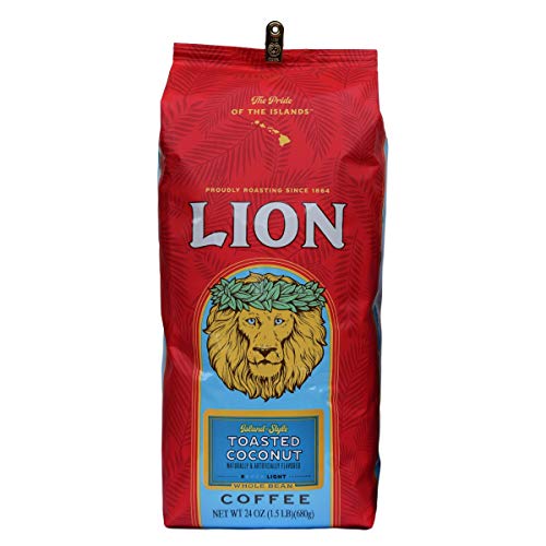Lion Coffee Toasted Coconut Light Roast Whole Bean 24oz