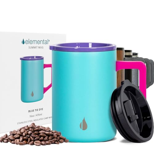 Elemental 16oz Insulated Travel Coffee Mug - Blue Tie Dye
