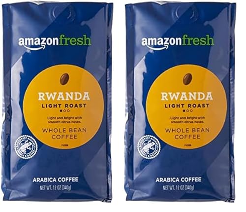AmazonFresh Rwanda Light Roast Whole Bean Coffee 2-Pack