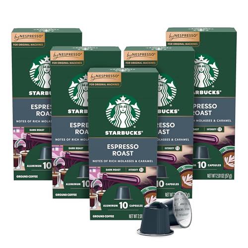 Starbucks Dark Roast Espresso Pods for Nespresso Original Line - 50 Count