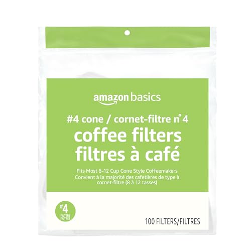 Amazon Basics #4 Cone Coffee Filters 100 Count