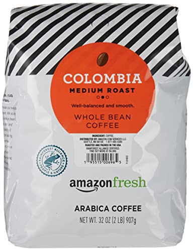 Amazon Fresh Colombia Medium Roast Whole Bean Coffee 32oz