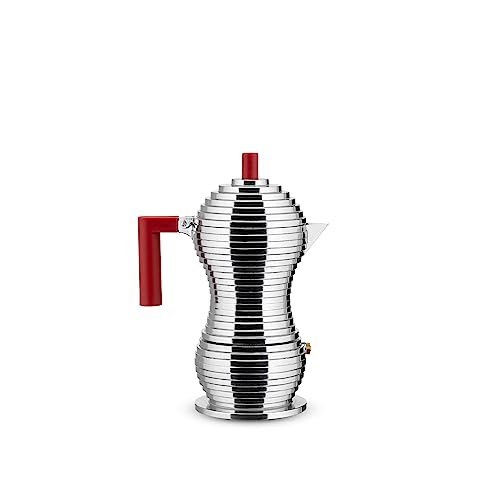 Alessi Pulcina Red Stovetop Espresso Maker 3 Cup