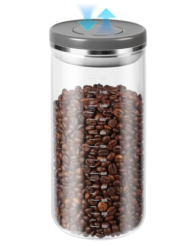 Airtight Glass Coffee Storage Canister - 1lb Capacity
