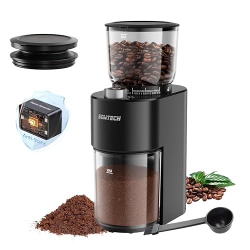 SOWTECH Electric Burr Coffee Grinder with Timer