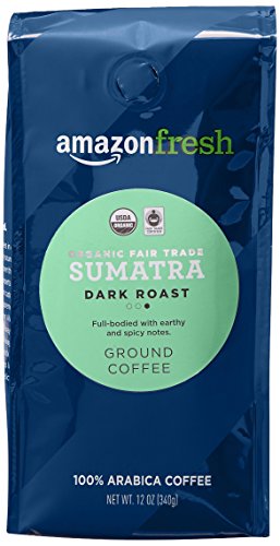 Amazon Fresh Organic Sumatra Dark Roast Ground Coffee