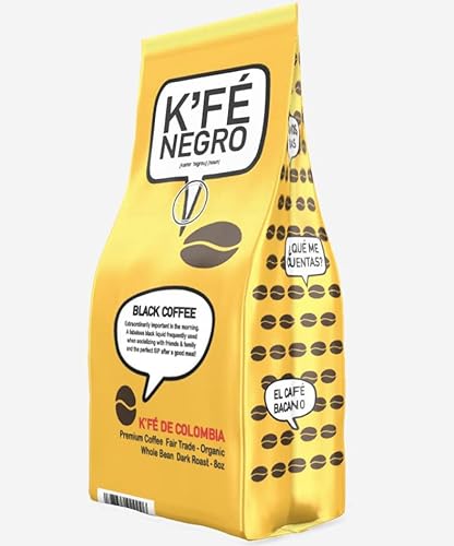 K'FE Negro Colombian Dark Roast Whole Bean Coffee - 8oz
