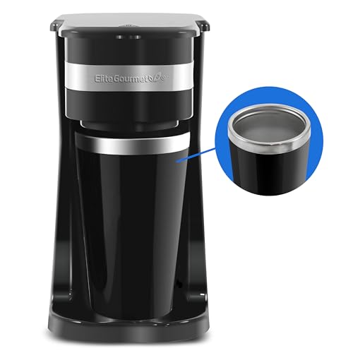 Elite Gourmet Single Serve Coffee Maker with Travel Mug