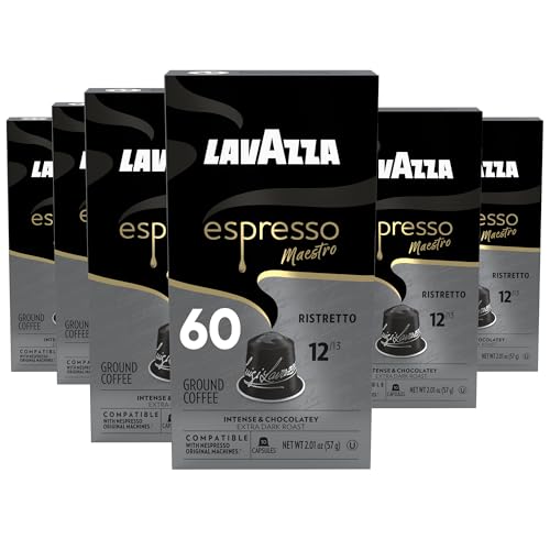 Lavazza Espresso Maestro Ristretto Dark Roast Capsules - 60 Count (Nespresso Compatible)