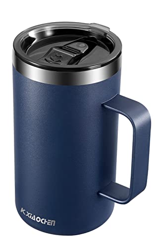 KXIAOCHEN 20oz Insulated Coffee Mug with Handle - Navy